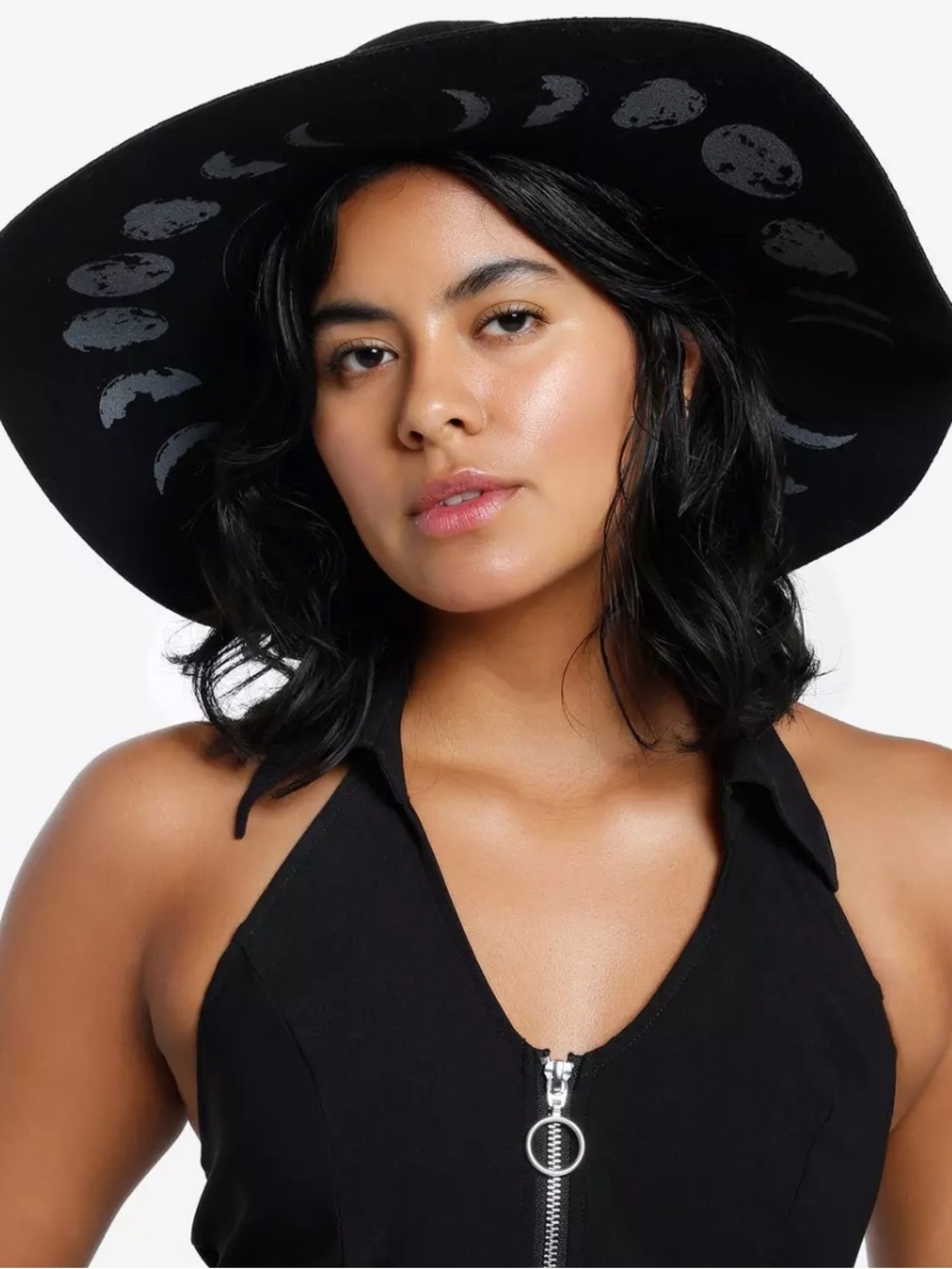 Hot Topic Black Moon Phase Floppy Hat